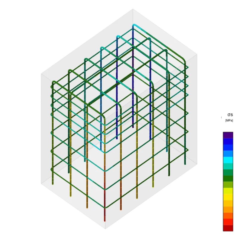 Stress and strain in the reinforcement