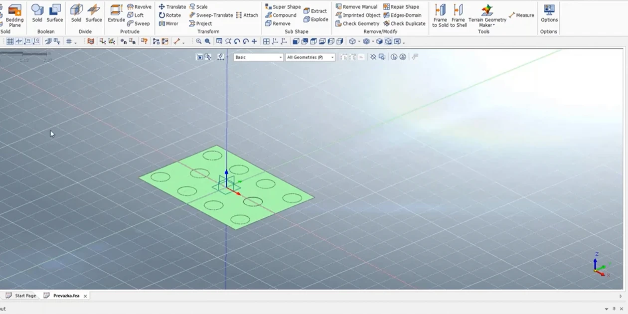 Geometrie převázky v midas NX+