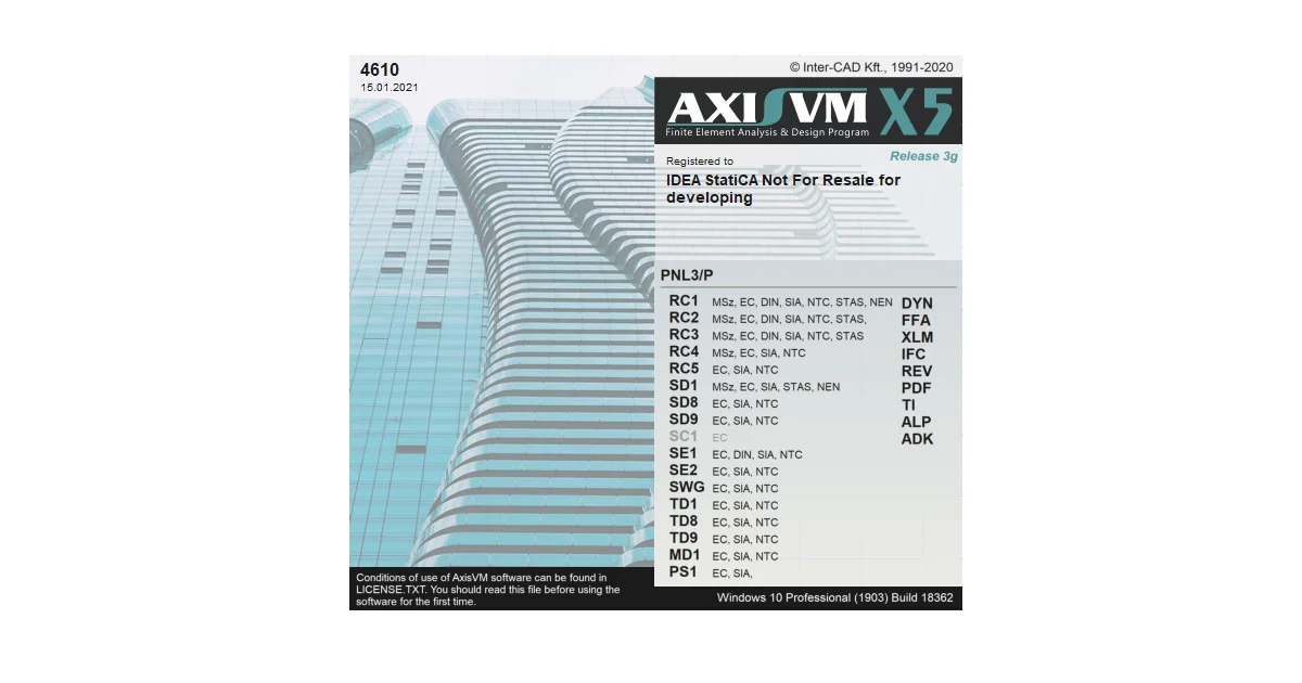 Know limitations for AxisVM
