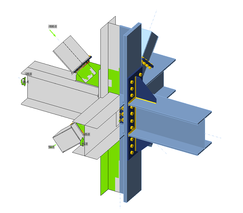 3D-Verbindungen mit Aussteifungen und Steifen