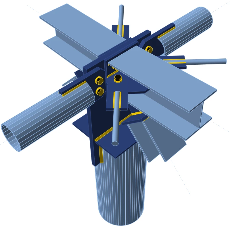 HSS Joint พร้อมค้ำยันแนวตั้งและแนวนอน