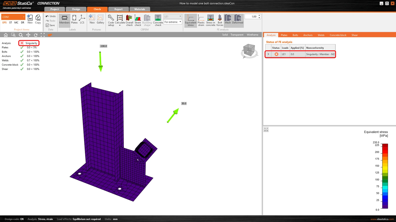 How to model one bolt connection