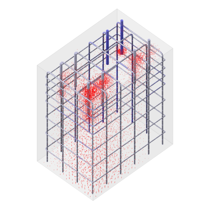 Stress flow in concrete