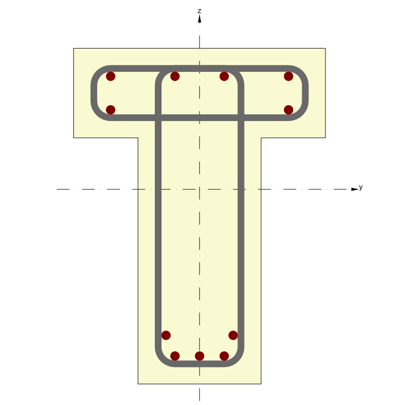 Reinforced concrete T-section