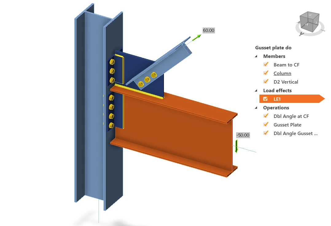 Column beam brace connection