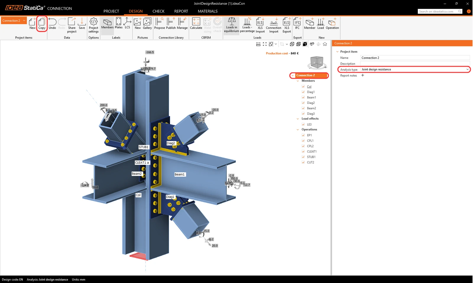 Choosing Joint Design Resistance Analysis type