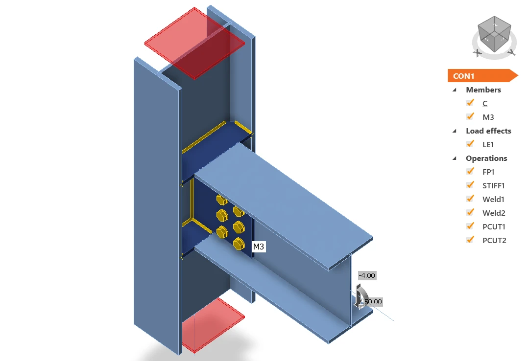 Beam to web column moment connection