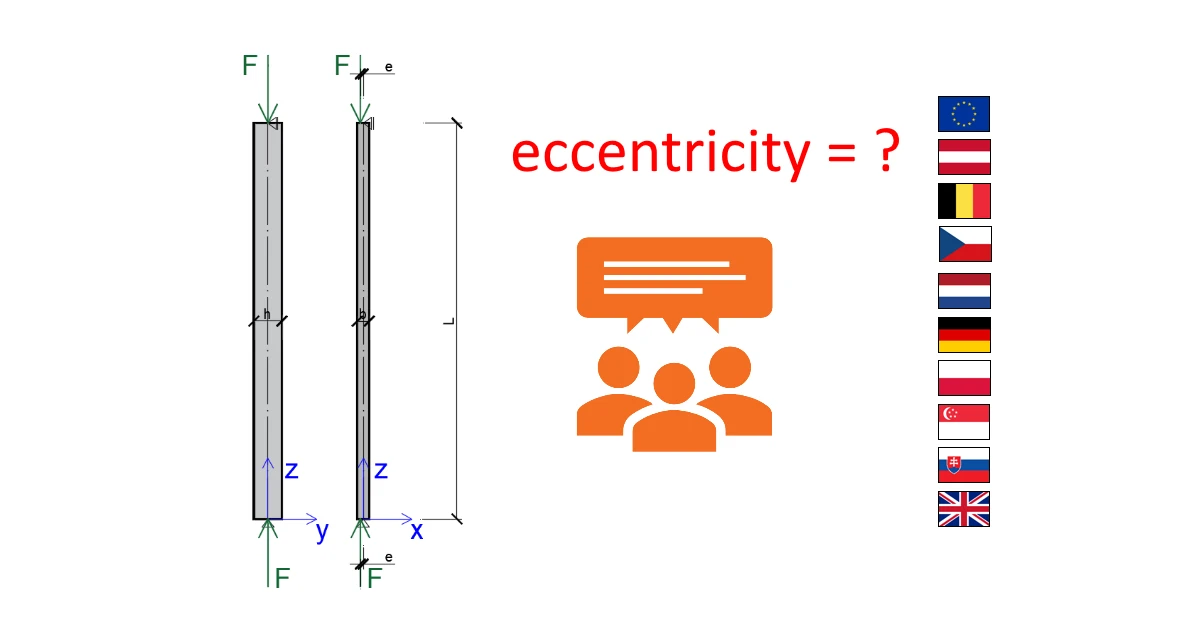Update of eccentricity definition of a normal force for concrete columns according to Eurocode icnluding national annexes