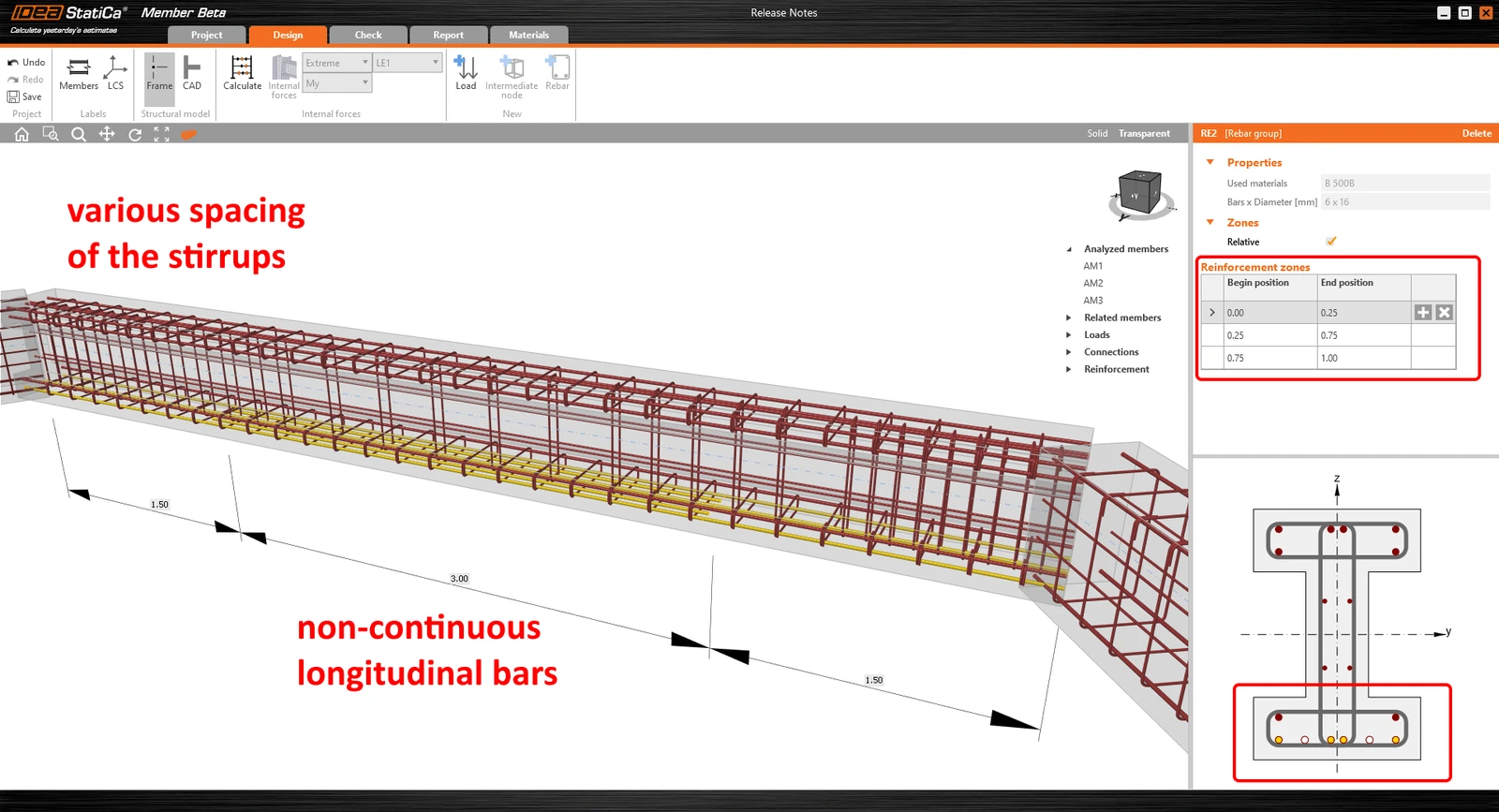 reinforcement layout