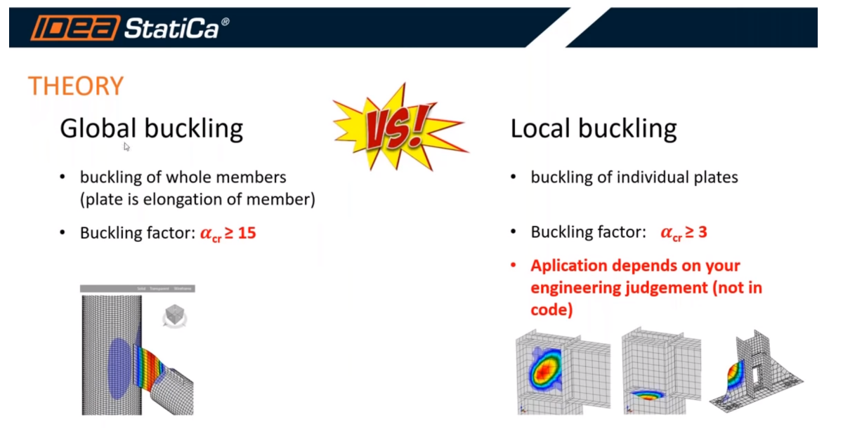 Wie bewertet man die Beulergebnisse in IDEA StatiCa Connection?