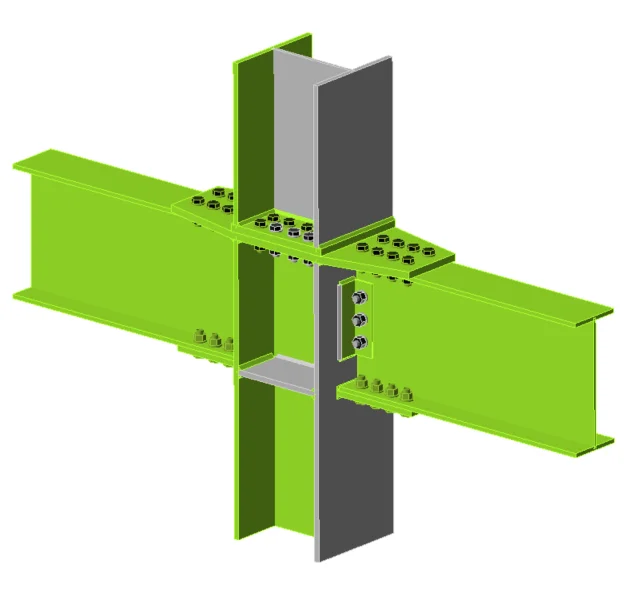 Beam to column flange-bolted frame connections