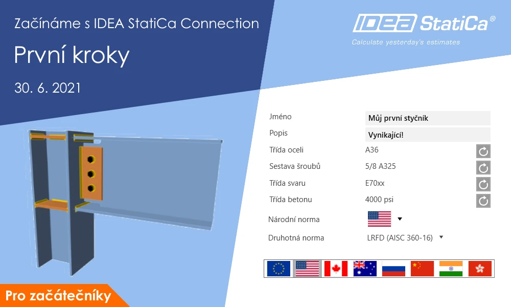 Začínáme s IDEA StatiCa Connection - První kroky