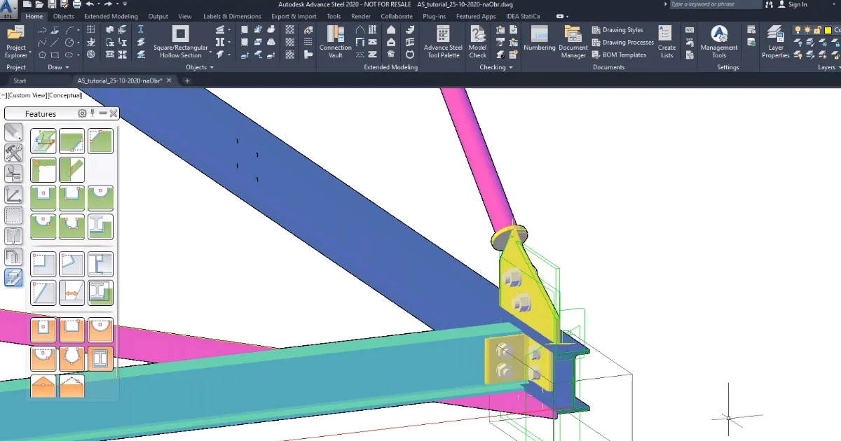 Workaround for export of notches from Advance Steel