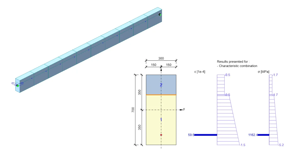 IDEA StatiCa step-by-step tutorial for specifying a prestressed composite section with construction stages. Concrete design software for easy and reliable code-checking and structural analysis.