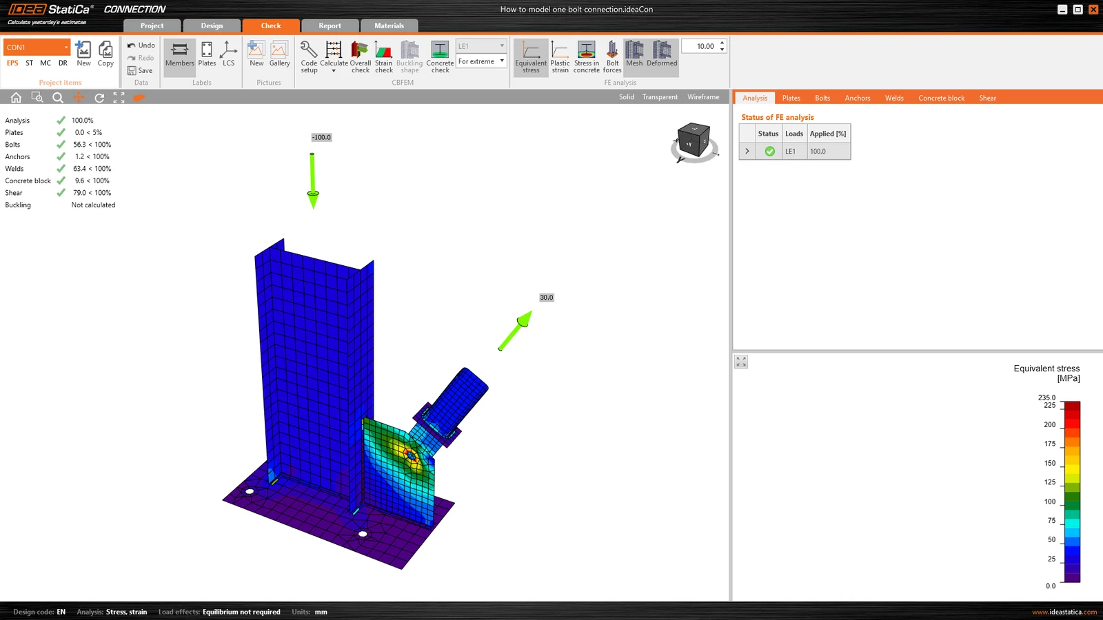 How to model one bolt connection