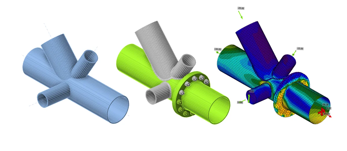 Unión tutorial - Marco 3D tubular (AISC)