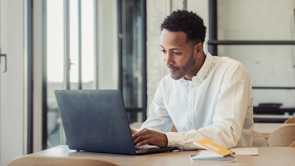 Man working on laptop