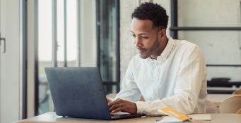 Man working on laptop