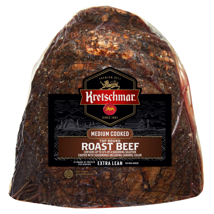 Medium Cooked Roast Beef, Contains up to 12% of a Seasoning Solution