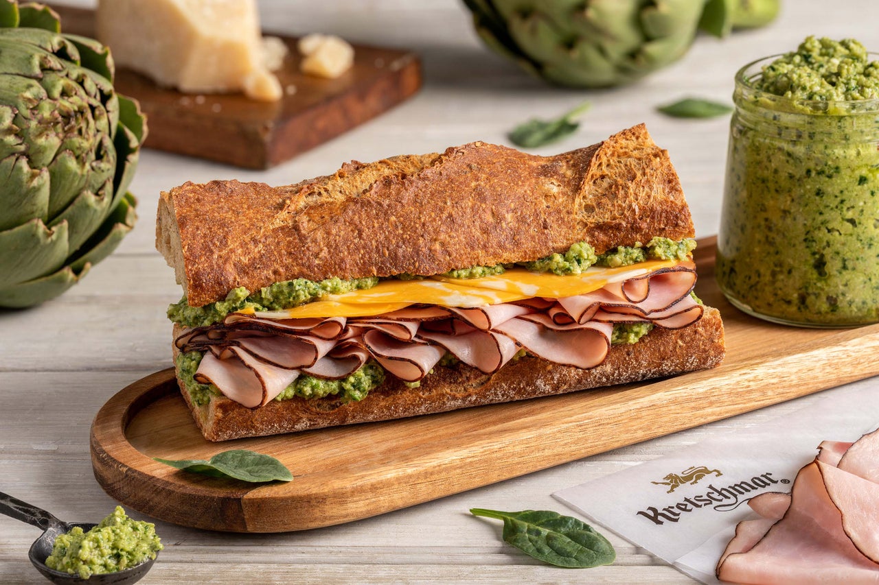 Artichoke Pesto and Black Forest Ham Baguette Sandwich | Kretschmar