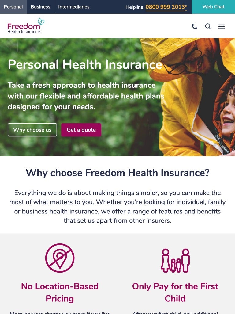 Freedom Health Insurance Website Design & Build i3 Digital Case Study