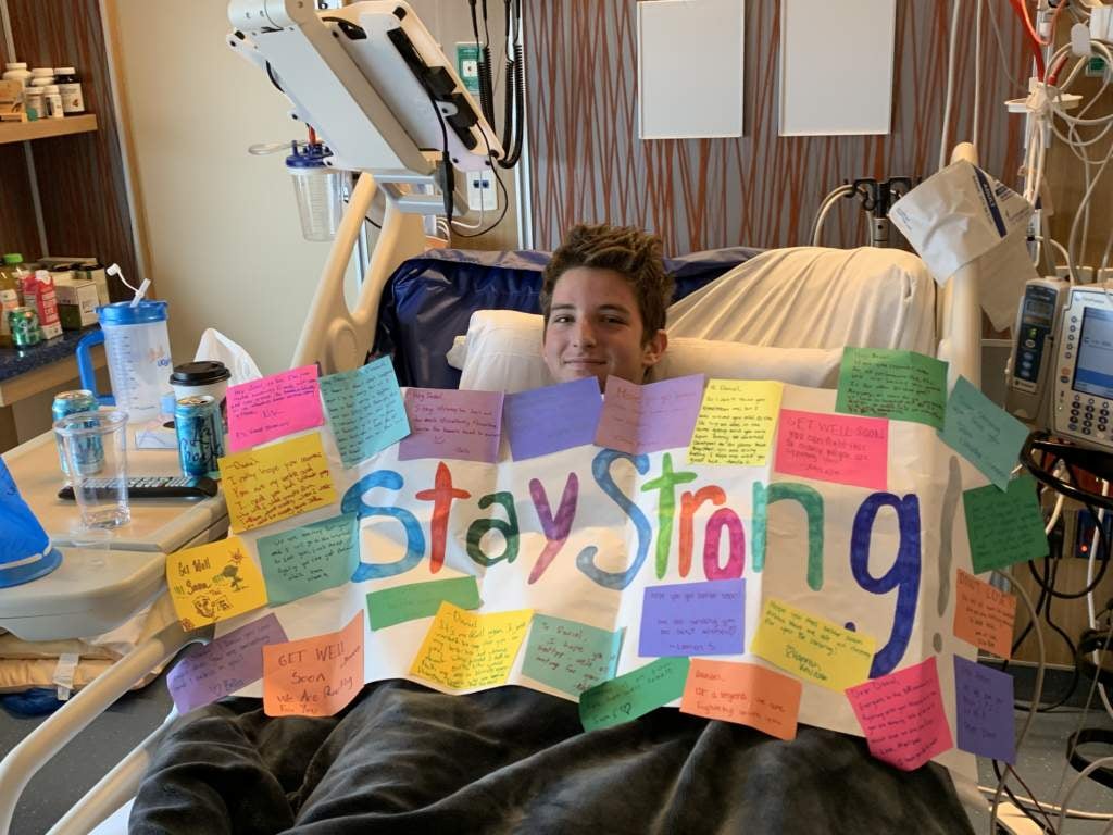 DKMS Patient Daniel in a hospital bed