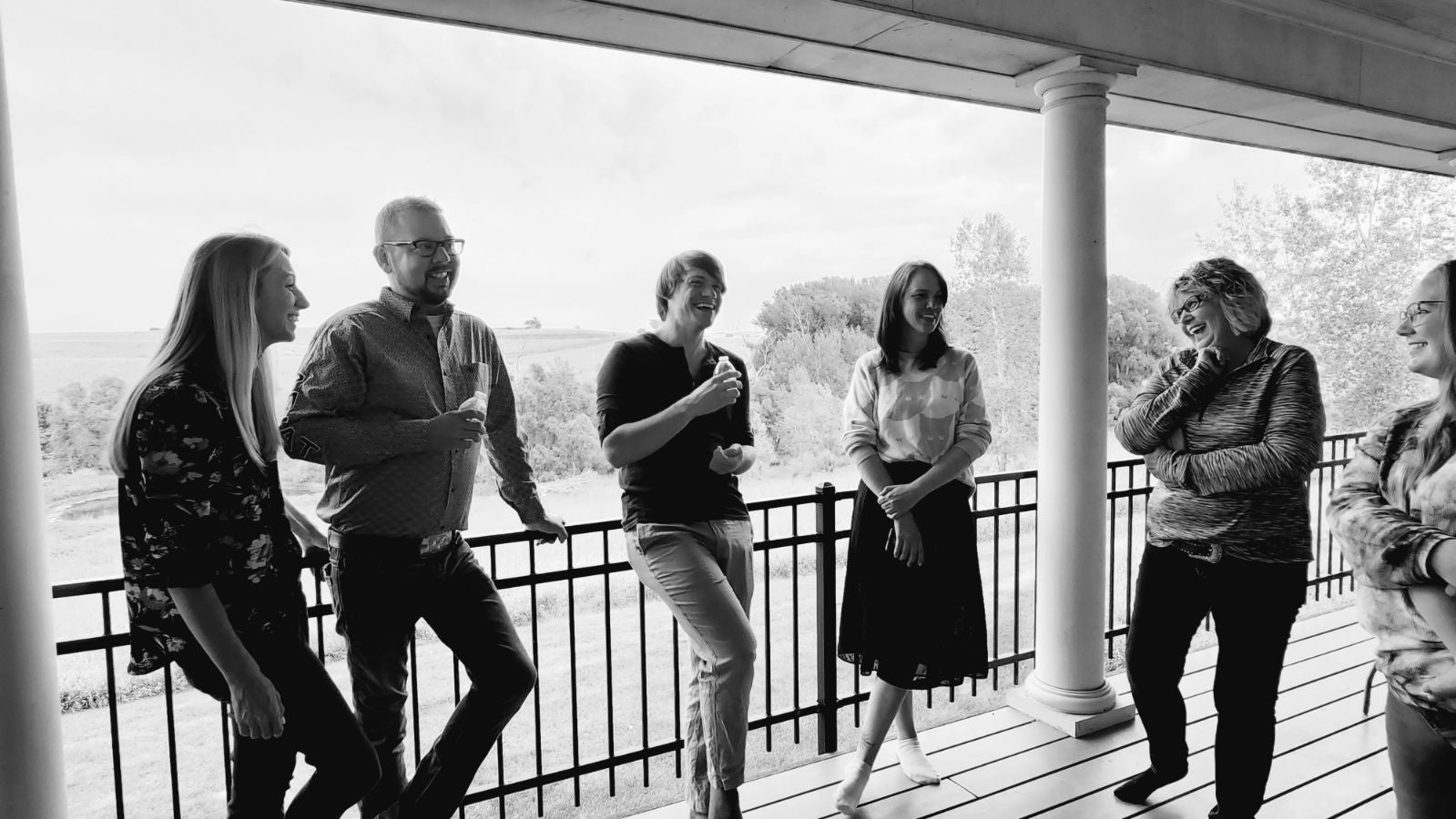 Patient Ben and donor Jan with friends and family