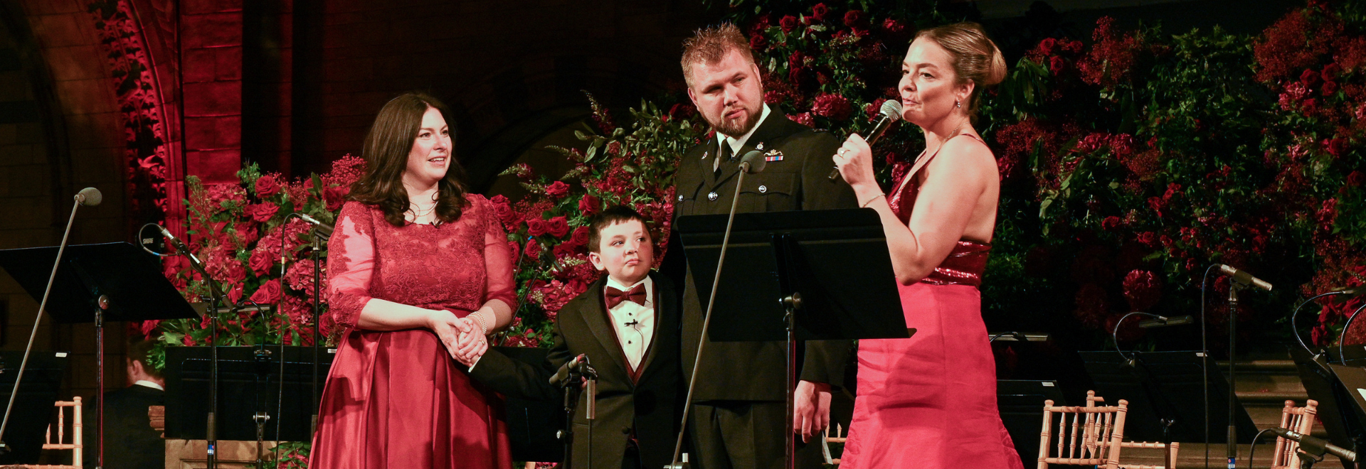 11-year-old James and his mother, meet James's donor Luke, at the DKMS London Gala. 
