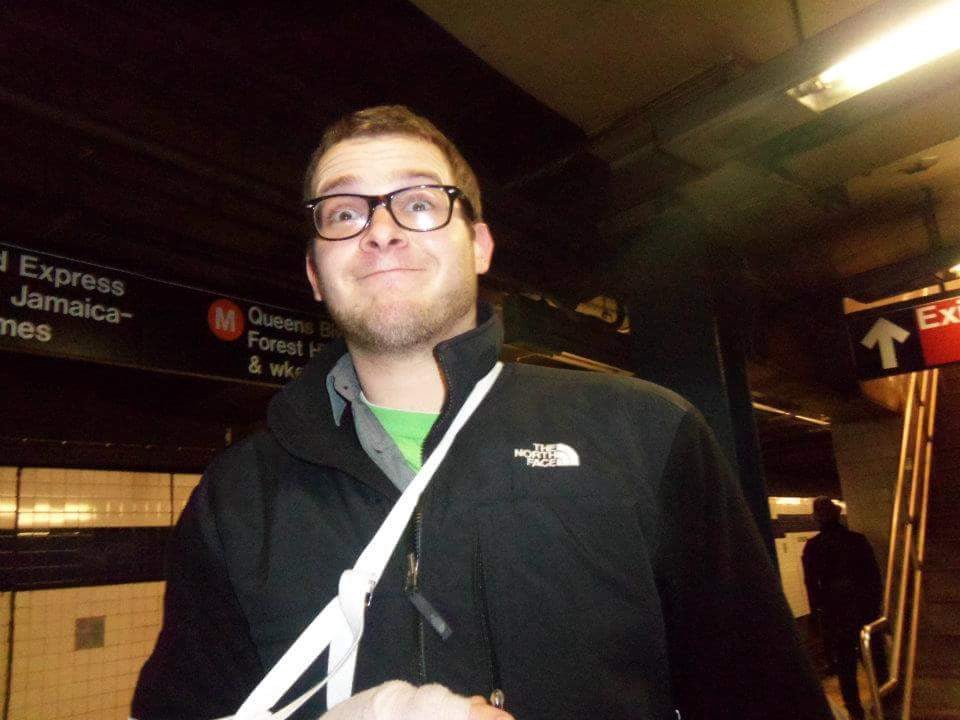 Here I am. A guy who is about to donate bone marrow with a broken right arm. It didn’t stop me, though.