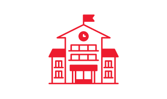 Icône rouge d'une école