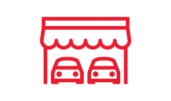 Icône rouge d'un garage