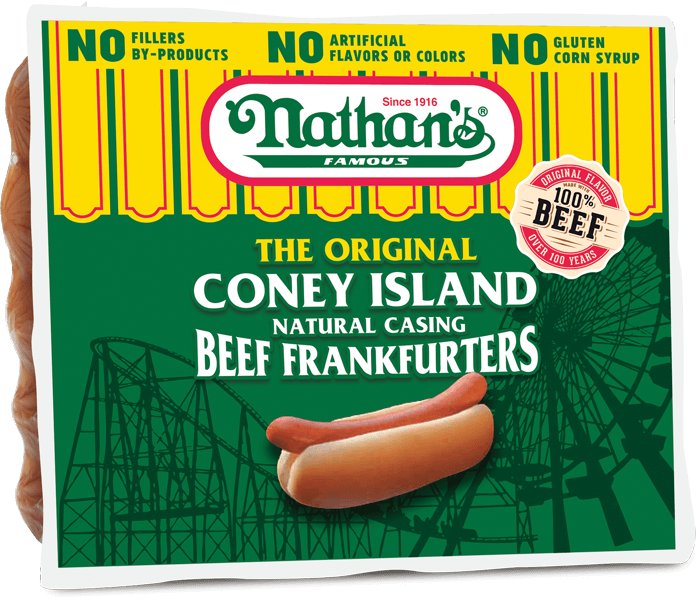 Natural Casing Beef Frankfurters 5 Pack Nathans