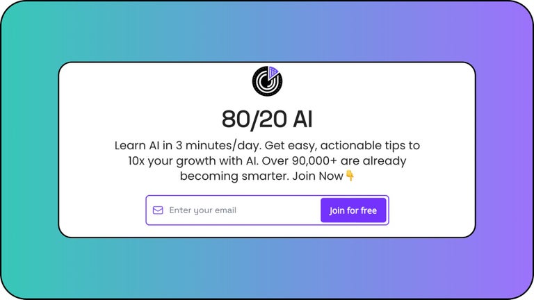 Newsletter #9: 80/20 AI subscription page.