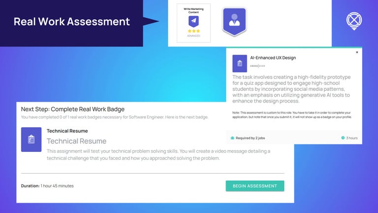 Real work assessment example question on Crossover. 