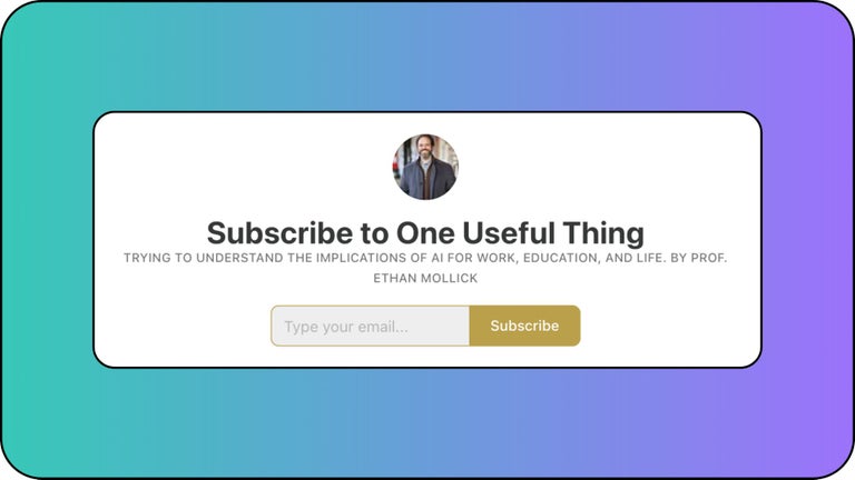 Newsletter #2: One Useful Thing subscription page.
