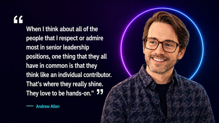 Andrew Allen hands on AI leadership quote. 