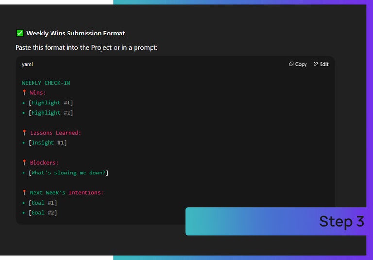 Building an AI coach in ChatGPT, step 3.