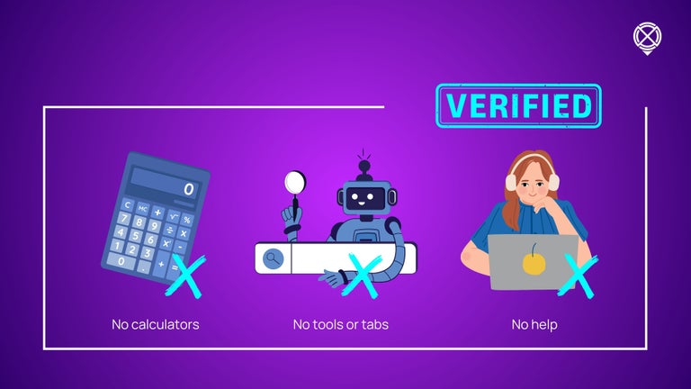 The purpose of the pccat is verification - no calculators, no tools or tabs and no help.