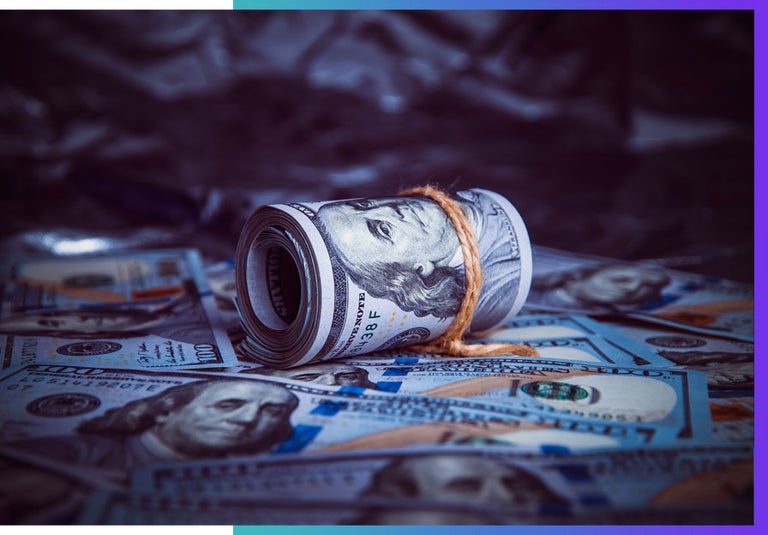 A roll of US dollars. 