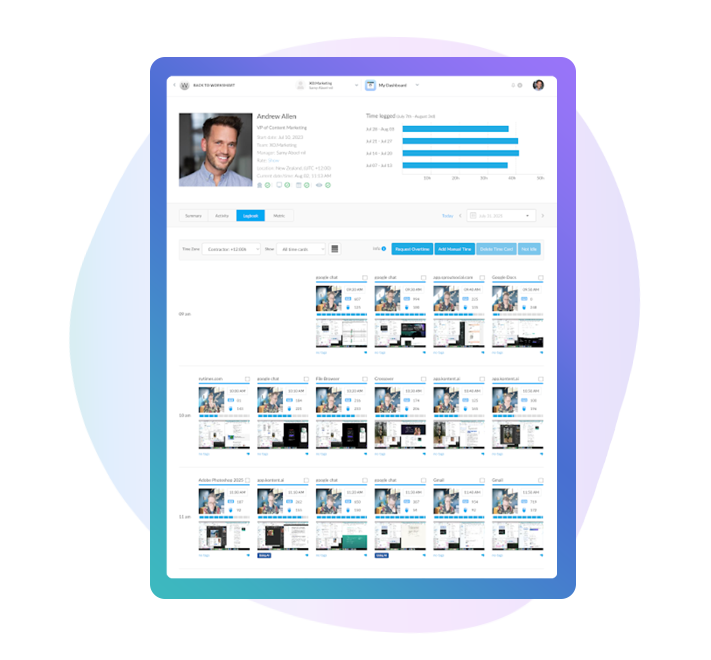 Time cards that showcase your work