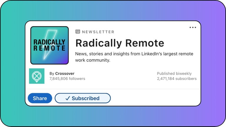 Newsletter #1: Radically Remote subscription page.