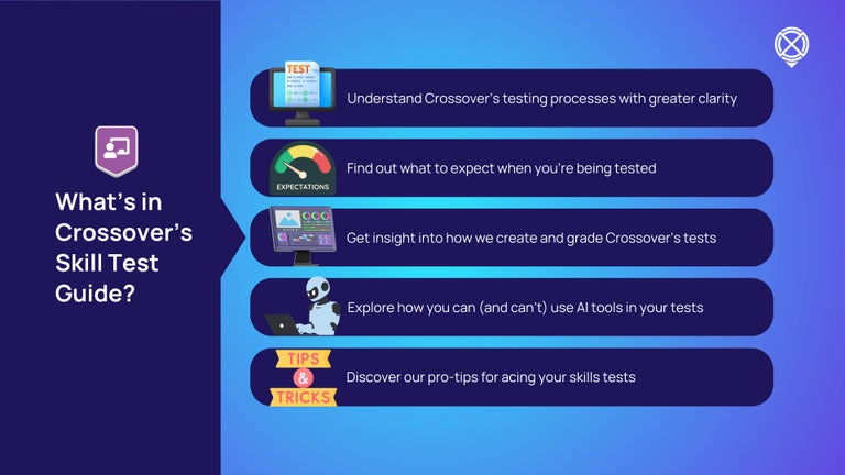 What's in Crossover's official skill test guide?