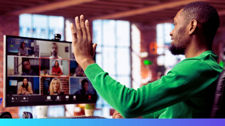 man talking to colleagues about workslop.