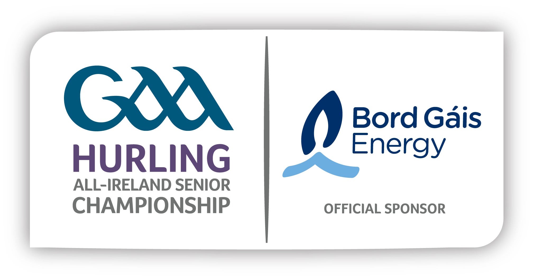 2 logos: GAA hurling logo and Bord Gáis Energy Official Sponsor logo.