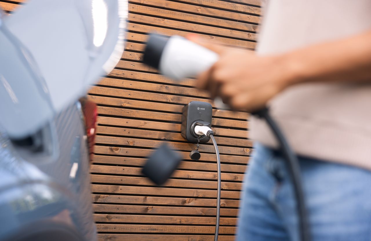 Hive EV charger in usage