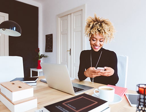 Young woman at her laptop