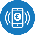 smartphone icon with euro symbol