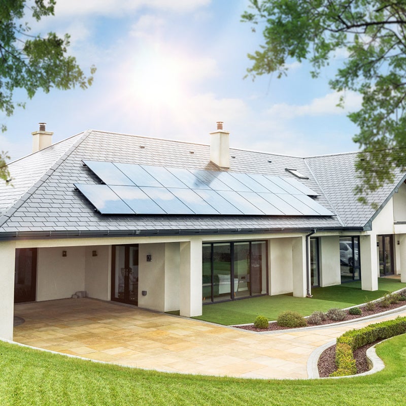 Solar panels on rooftop