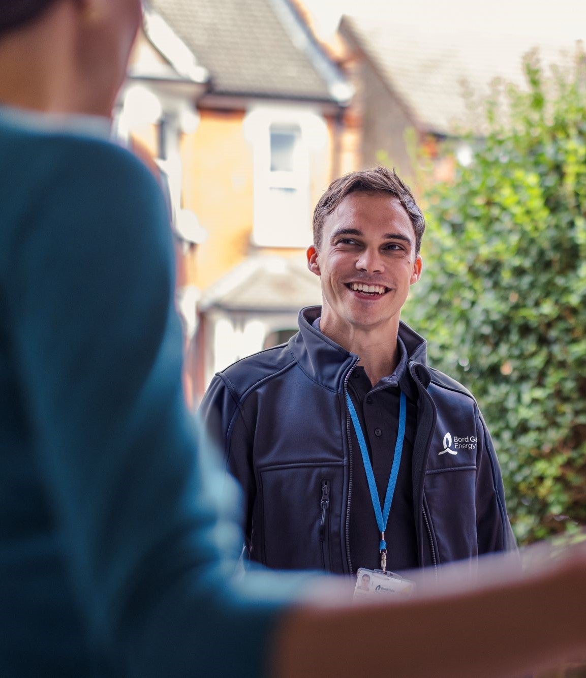 Boiler engineer at door