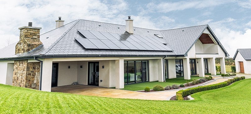 Home with solar panels